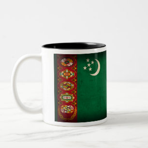 Beunruhigte Tasse Turkmenistans Flagge