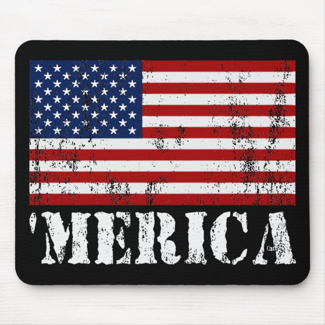 Beunruhigte US-Flagge 'MERICA Mousepad (Vorne)