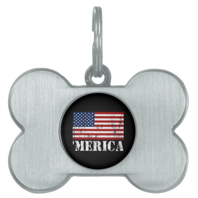 Beunruhigte US-Flagge 'MERICA Tiermarke (Vorderseite)
