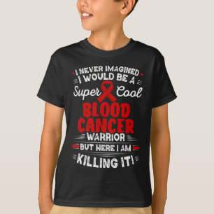 Beunruhigte US-Flagge Red Ribbon Kampf Blutkrebs T-Shirt