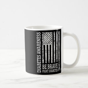 Beunruhigte Vintage US-Flagge Diabetes Bewusstsein Kaffeetasse