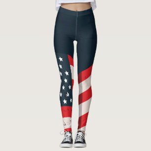 Beunruhigte Vintage USA-Flagge Leggings