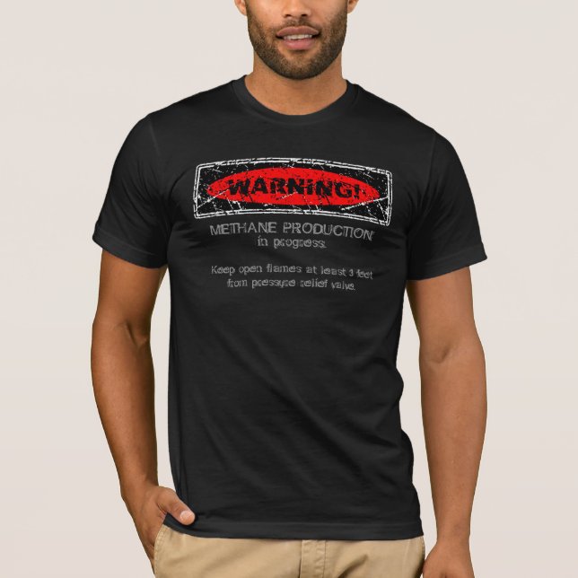 Beunruhigte Warnung! Methanproduktion. 2 (Front) T-Shirt (Vorderseite)