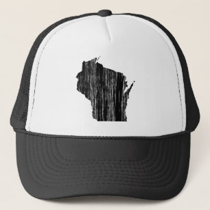 Beunruhigte Wisconsin-Staats-Kontur Truckerkappe