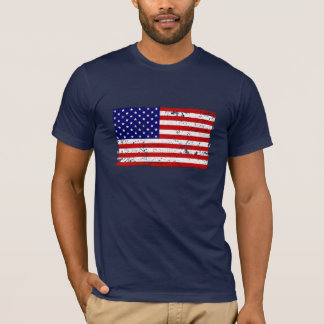 Beunruhigter amerikanische Flaggen-T - Shirt