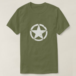 Beunruhigter Armee-weißer Stern T-Shirt