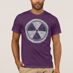 Beunruhigter lila Strahlungs-Symbol-T - Shirt