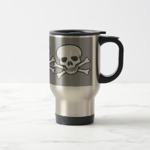 Beunruhigter Schädel u. Knochen-Tasse Reisebecher