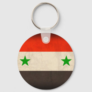 Beunruhigter Schlüsselanhänger Syriens Flagge