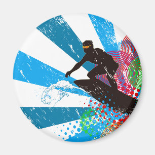 Beunruhigter Surfer-Paradies-Magnet Magnet