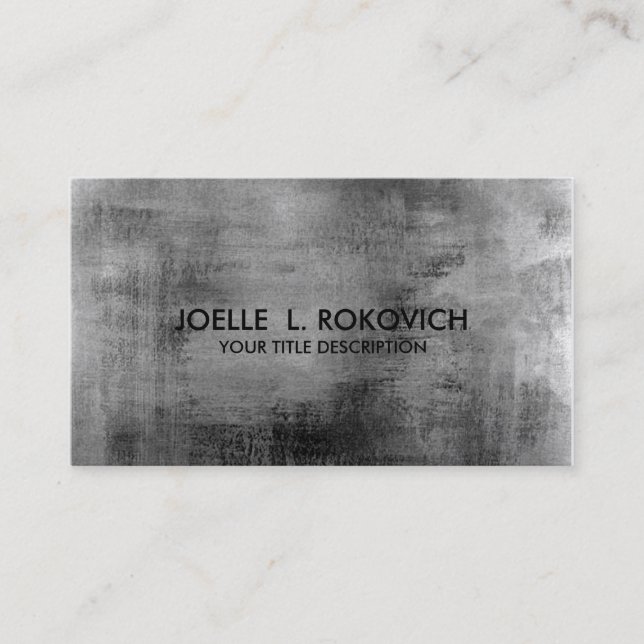 Beunruhigter Vintager schwarzer grauer Grungy Visitenkarte (Vorderseite)