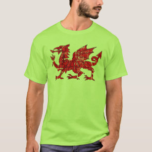 beunruhigter Wales-Flaggendrache T-Shirt