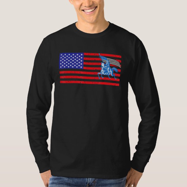 Beunruhigtes amerikanisches Flaggenpferd 2 T-Shirt (Vorderseite)