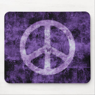 Beunruhigtes lila Friedenszeichen Mousepad