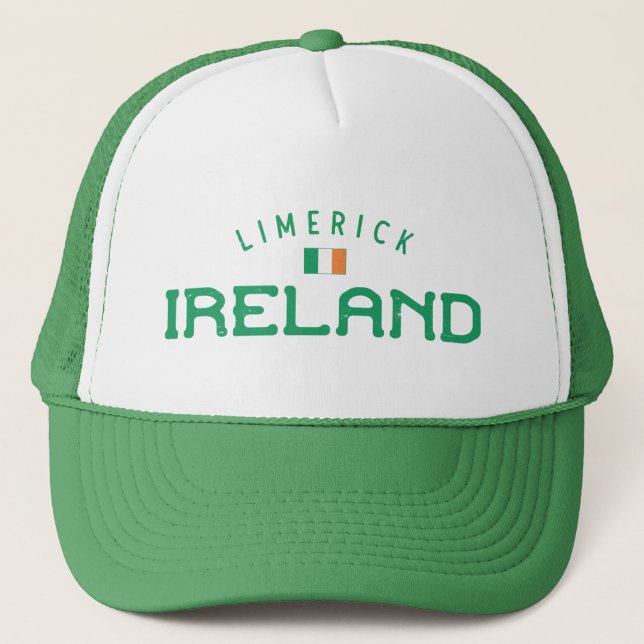 Beunruhigtes Limerick Irland Truckerkappe (Vorderseite)