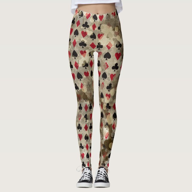 Beunruhigtes Märchenland-Alice-Muster Leggings (Vorderseite)