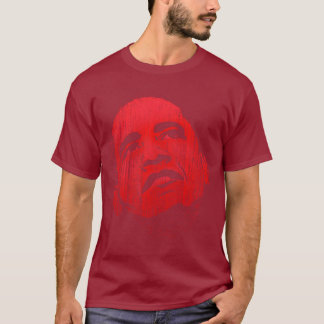 Beunruhigtes rotes Obama-T-Shirt T-Shirt