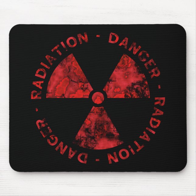 Beunruhigtes rotes Strahlungs-Symbol Mousepad (Vorne)