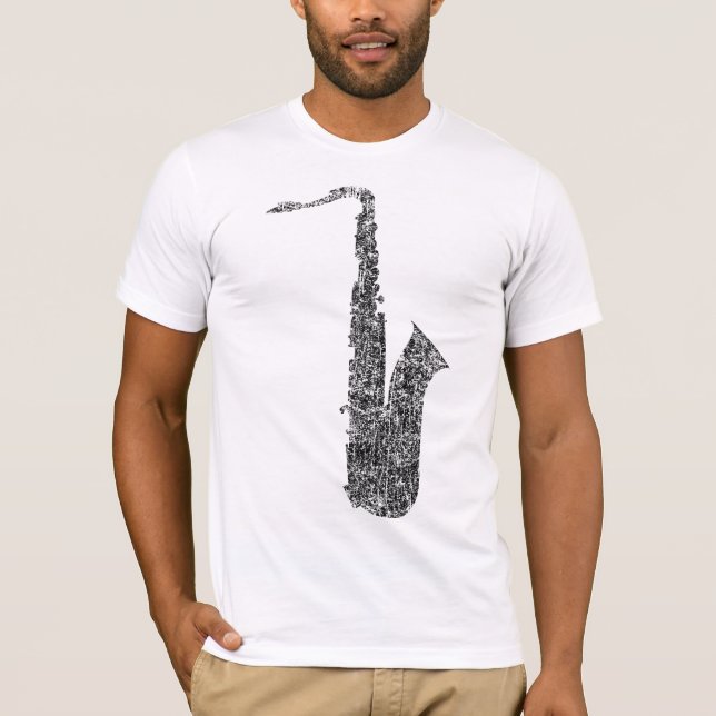 beunruhigtes Saxophon T-Shirt (Vorderseite)