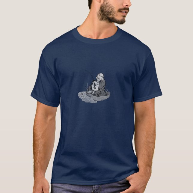 Beunruhigtes T-Shirt Buddhas Fischen (Vorderseite)