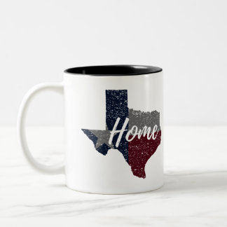 Beunruhigtes Texas-Flaggen-Zuhause Zweifarbige Tasse