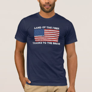 Beunruhigtes US-Flaggen-Land des freien T - Shirt