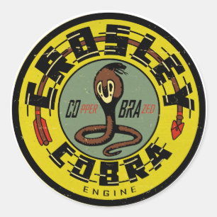 Beunruhigtes Vintages repro Zeichen Crosley Kobras Runder Aufkleber