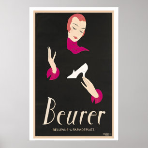 Beurer Schuhe Retro Schuh Vintage Werbung Poster