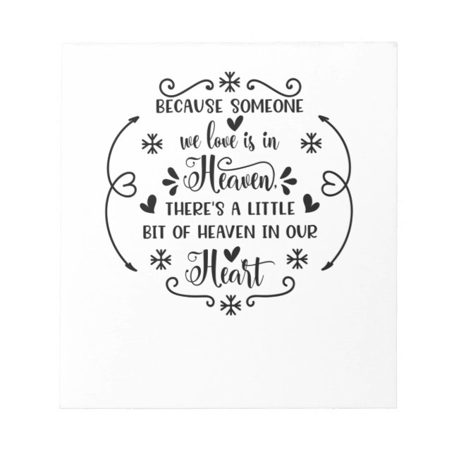 Beursache someone we love is in heaven, there a li notizblock (Vorderseite)