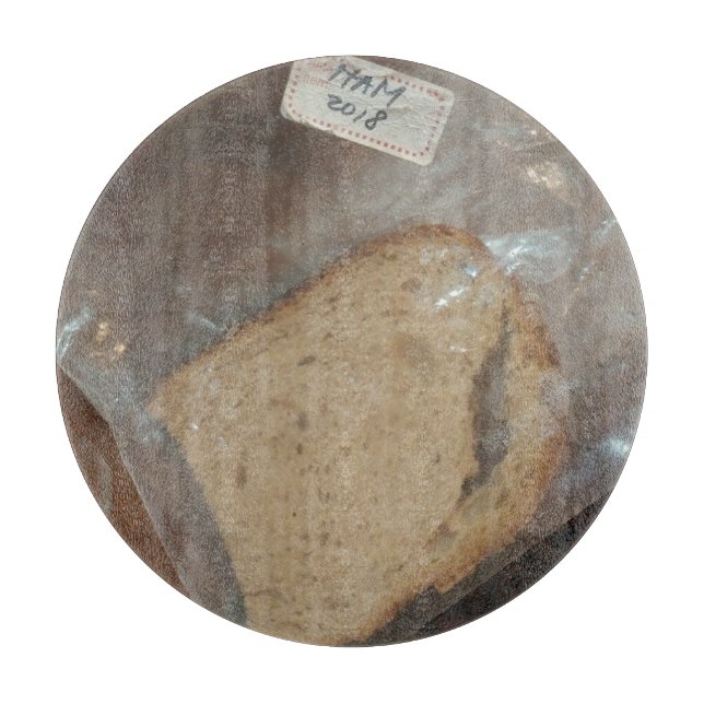 Beutel mit Scheibe Brot Schneidebrett (Vorderseite)