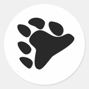 BEUTEL-PAW-SYMBOL SCHWARZ RUNDER AUFKLEBER