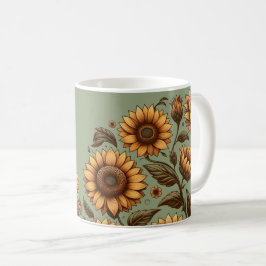 Beutel und Sonnenblumen Kaffeetasse