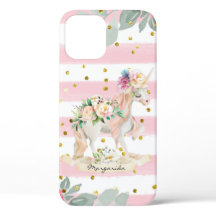 Beutiful Unicorn Pastel Pink Streifen Glitzer