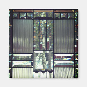 Beveled Glas Birch Bäume metallisch silber modern Magnet