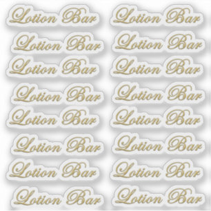 Beveled Metallic Gold Script Lotion Bar wasserdich Aufkleber