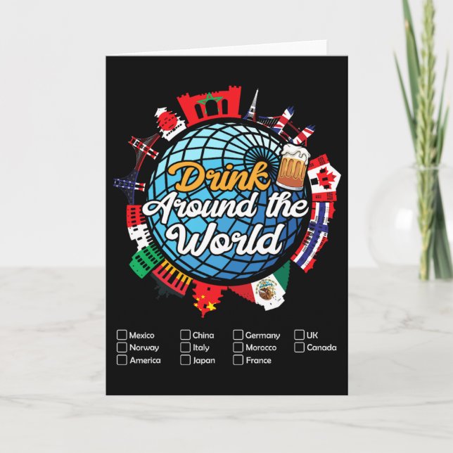 Beverage Drinks Beer Wine Mexico France Norway Adu Karte (Vorderseite)