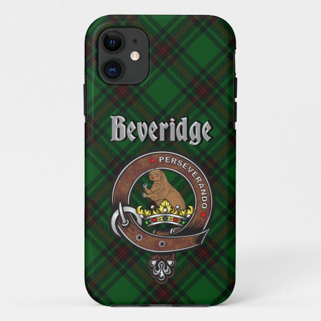 Beveridge Clan Abzeichen & Tartan Phone Case (Rückseite)