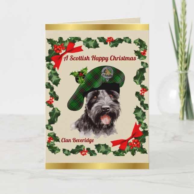 Beveridge Scottie Dog Personalisiert Xmas Karte (Vorderseite)