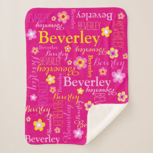 Beverley NamensBlumendecke rosa gelber Mädchen Sherpadecke