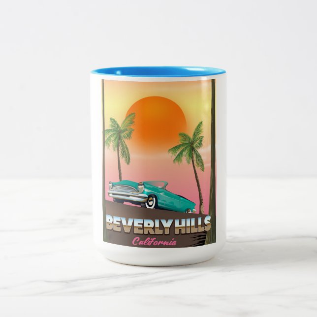 Beverly Hills California Zweifarbige Tasse (Mittel)