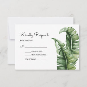 Beverly Hills Hotel Inspiriert Reaktion auf Banana RSVP Karte