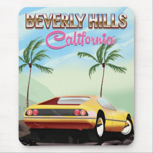 Beverly Hills Kalifornien Retro-Reiseposter Mousepad
