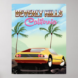 Beverly Hills Kalifornien Retro-Reiseposter Poster