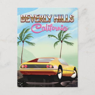 Beverly Hills Kalifornien Retro-Reiseposter Postkarte