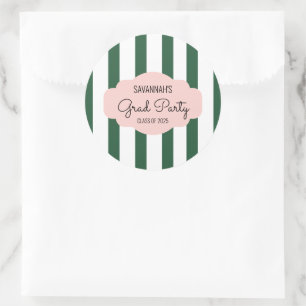 Beverly Hills Pink & Green Abschlussfeier Runder Aufkleber
