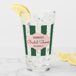 Beverly Hills Pink & Green Brautparty Glas