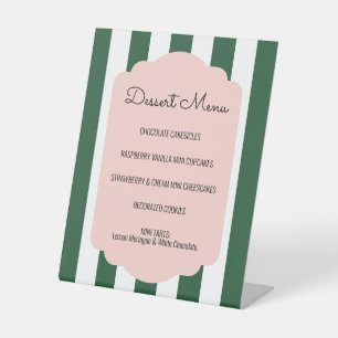 Beverly Hills Pink & Green Dessert Menü Pedestal S Sockelschild