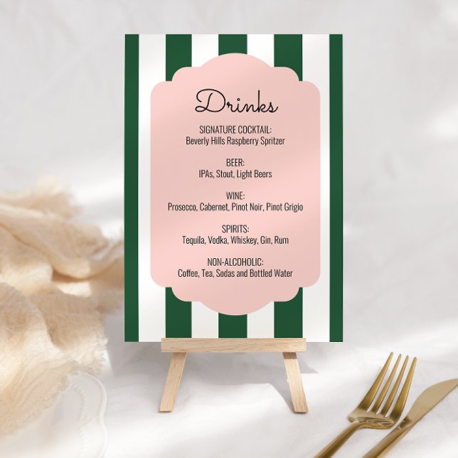 Beverly Hills Pink & Green Drink Menu Poster (Von Creator hochgeladen)