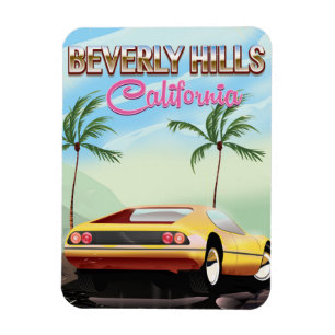 Beverly Hills - Retro-Reiseplakat Magnet