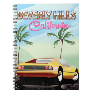 Beverly Hills - Retro-Reiseplakat Notizblock